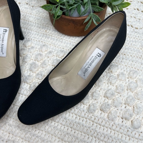ETIENNE AIGNER Vintage Women’s Dreamer Heel Pumps Black Leather 7 - Picture 4 of 13